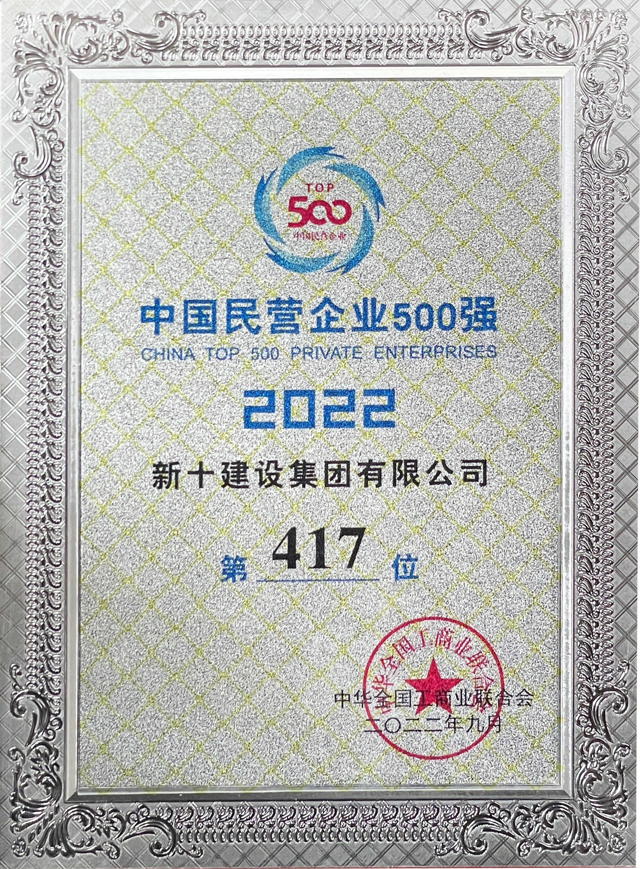  2022年中国民营企业500强
